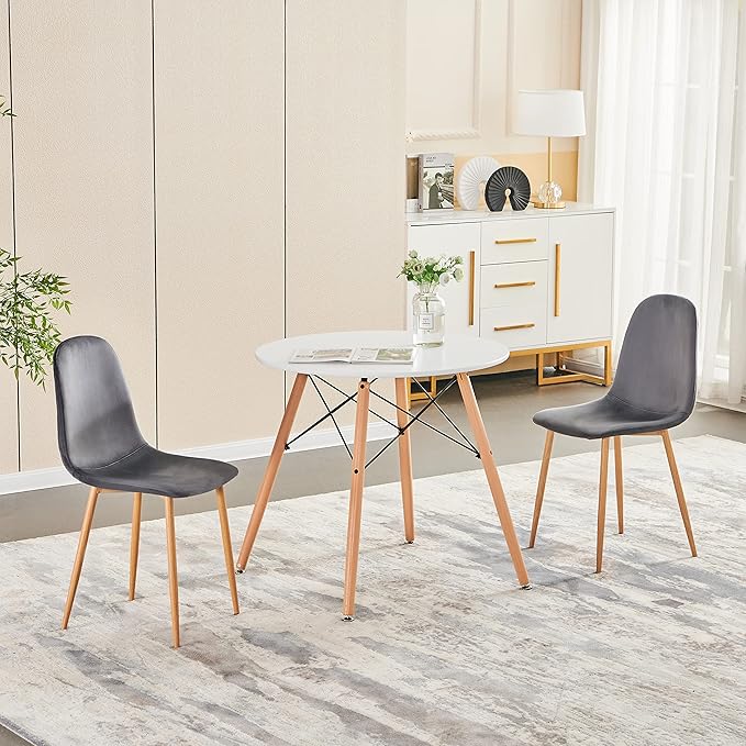 FurnitureR Dining Chairs Set of 4, Velvet Dining Room Seating, Upholstered - Image 8
