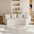 KEIKI Corduroy Curved Sectional Sofa, 2 Seater Symmetrical Modular Semi by Unknown