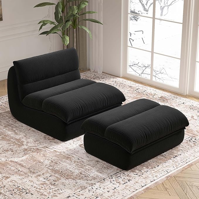 Bean Bag Chair with Ottoman, Cozy Comfy Reading Nook Chairs, Ultra Soft - Image 7