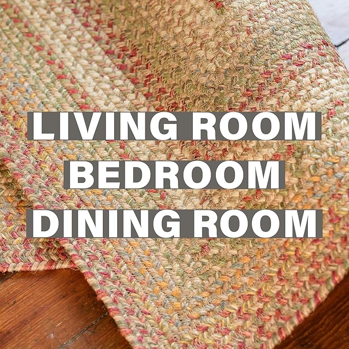 Homespice Harvest Premium Jute Braided Area Rug, Reversible, Natural Jute Yarn - Image 8