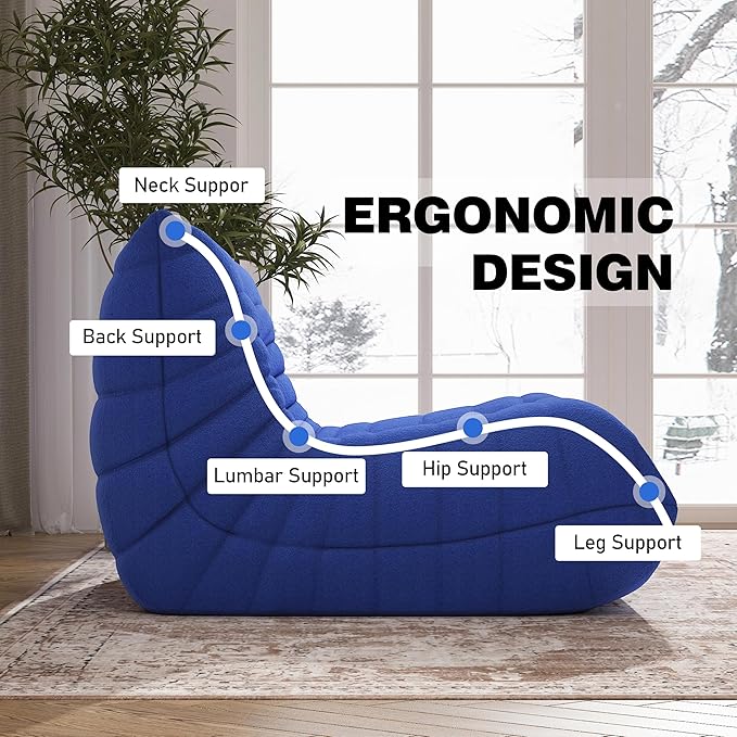Bean Bag Chair, Memory Foam Bean Bag Sofa Large Bean Bag Chair - Image 5