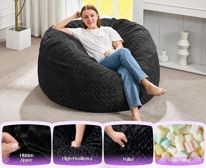 Hobestluk Bean Bag Chair Convertible Beanbag Chairs - Image 5