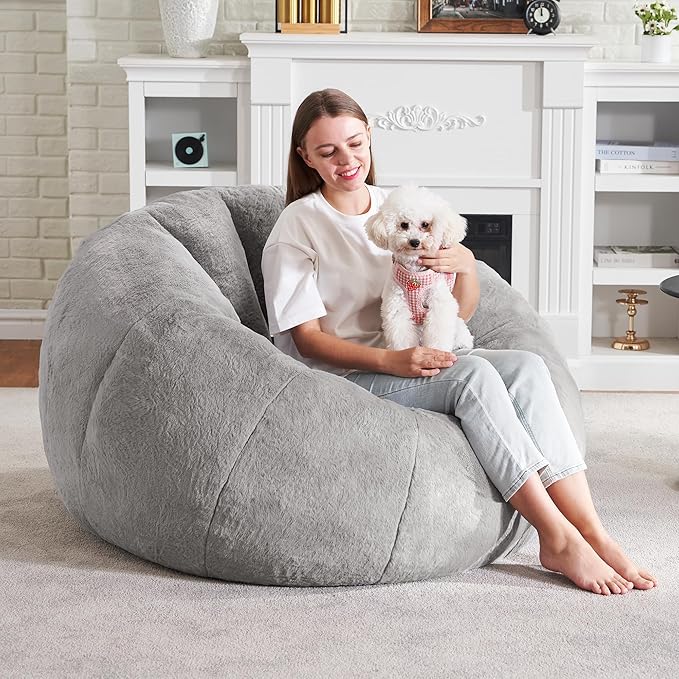 Hobestluk Bean Bag Chairs Large Bean Bag Couch - Image 4