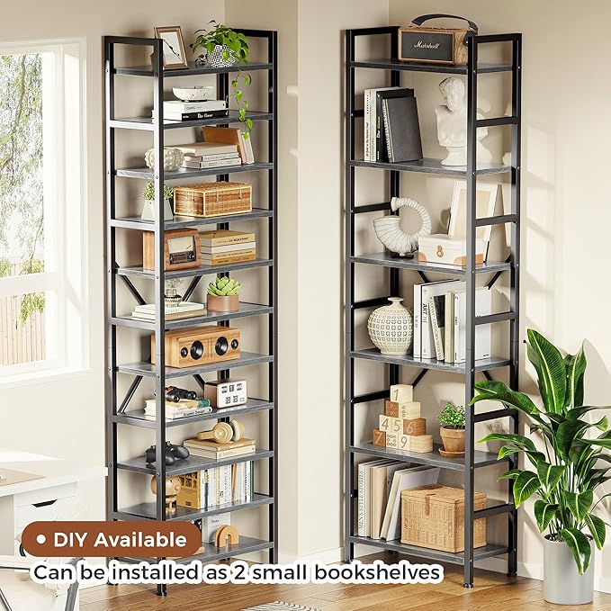 SUPERJARE Triple 6 Tier Bookshelf, Bookcase - Image 8