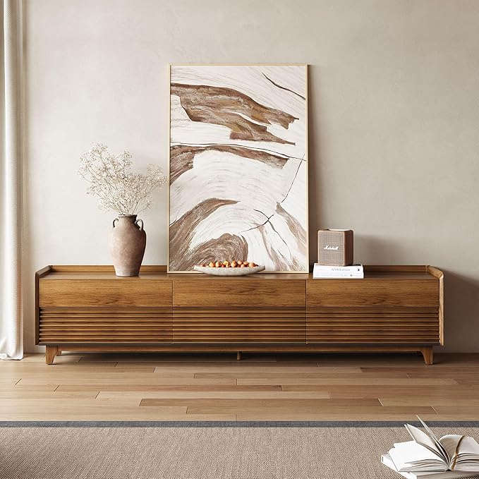 POVISON Fully-Assembled Mid Century Modern TV Stand - Image 2