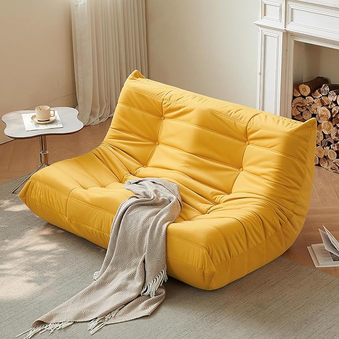 Bean Bag Chair, Loveseat Fireside Chair Bean Bag Sofa by Gazecaia