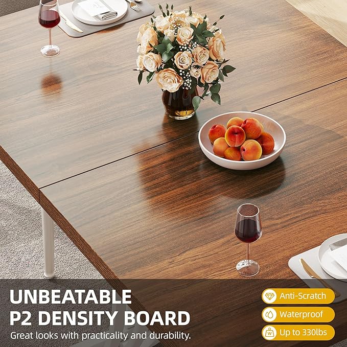 DWVO Modern Dining Table for 4 People 47 Inch Rectangular Kitchen Table - Image 3