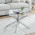 Round Glass Coffee Tables for Living Room, Home Office, Modern & Simple Center by EdwinsChoice-ModernFurniture