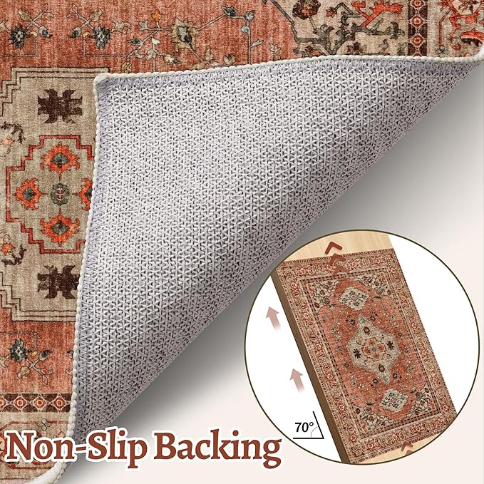 Tangsoo 5x7 Area Rug Washable for Living Room, Vintage Rug Indoor Non Slip - Image 5