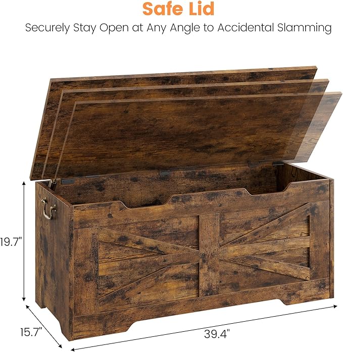 GarveeHome 39.4" Storage Chest, Toy Chest - Image 3