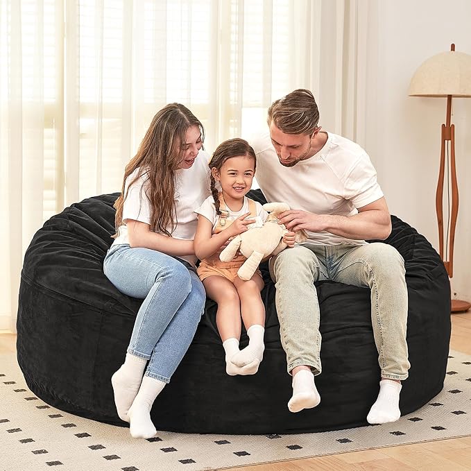 HABUTWAY Bean Bag Chair: Giant 6' Memory Foam Furniture Bean Bag Chair - 6Ft - Image 2
