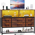 Dresser for Bedroom, 6 Drawers Led Dresser TV Stand by eiskah