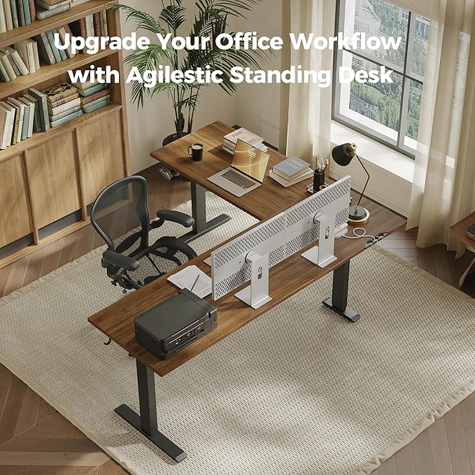 Agilestic 75 Inch L Shaped Standing Desk Adjustable Height, Corner Standing Desk - Image 3