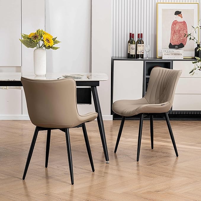 YOUTASTE Dining Chairs Set of 2 Upholstered Mid Century Modern Kitchen Dining - Image 6