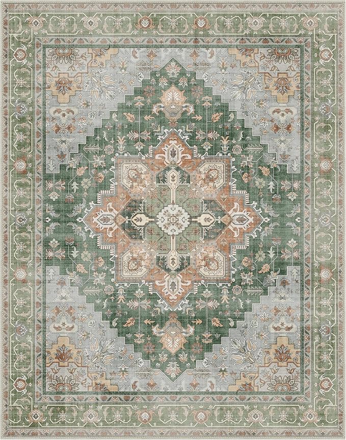 GENIMO 7x10 Area Rugs for Living Room, Machine Washable Non Slip Vintage Rugs - Image 7