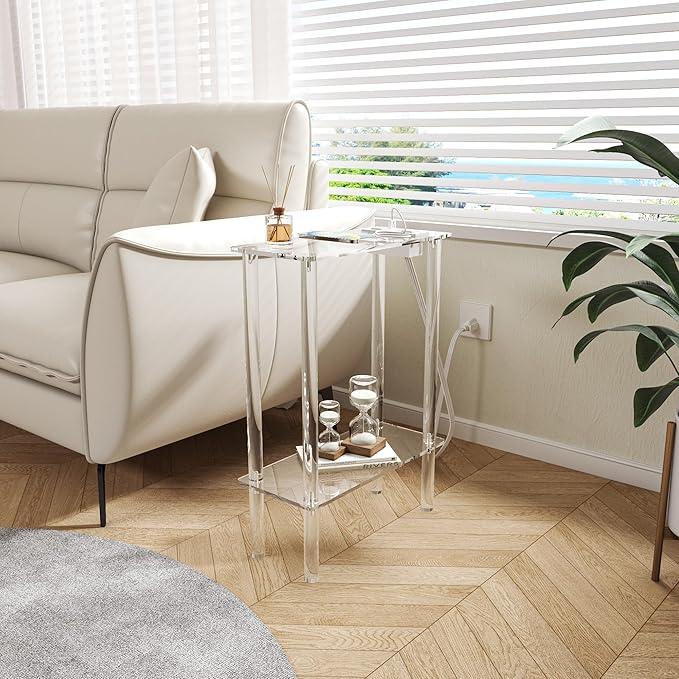 HMYHUM Acrylic Narrow Side Table - Image 2