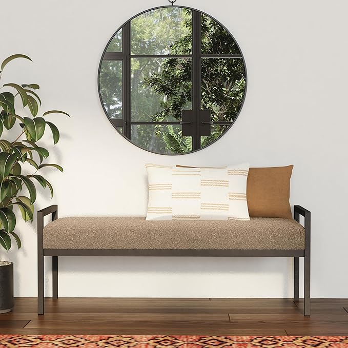 HomePop Modern Metal Bench|Bench - Image 2