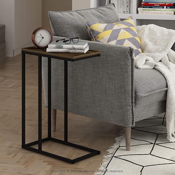 Furinno Camnus Modern Living C Shaped Sofa Side Table, 9.8 in x 17.9 in x 25 in - Image 2