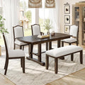 Ball & Cast Dining Table Set for 6, 6-Piece Kitchen Table Set W/ 4 Upholstered by BallCast