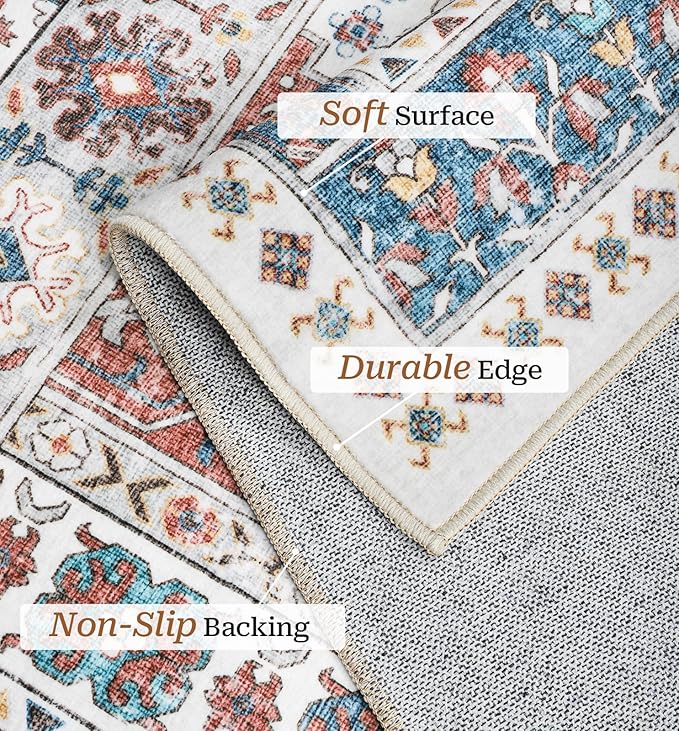 zesthome 8x10 Area Rugs for Living Room, Non-Slip Backing Washable Rugs - Image 4