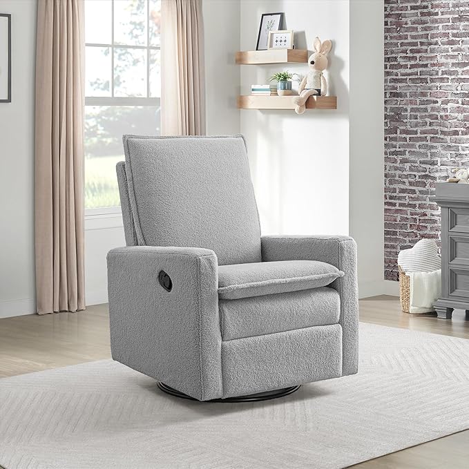 Oxford Baby Uptown Upholstered Swivel Glider and Recliner Nursery Chair - Image 2