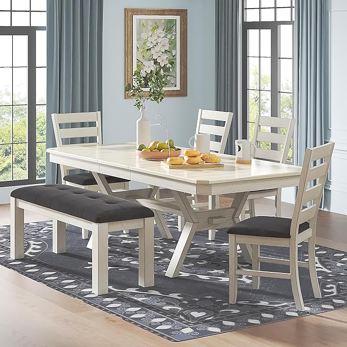 6-Piece Solid Wood Dining Table Set by Peatuk