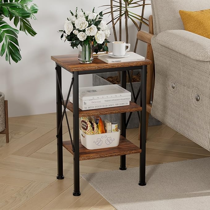 VECELO Modern Nightstands X-Design Side End Table Night Stand - Image 2