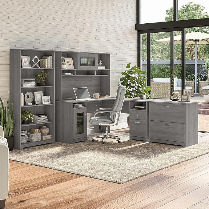 Bush Furniture Cabot Tall 5 Shelf Bookcase | Large Open Bookshelf in Modern - Image 2