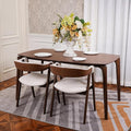 CONSDAN Dining Table Set for 4-6, Includes 1 Table & 4 Chairs, Walnut Veneer Top by CONSDAN