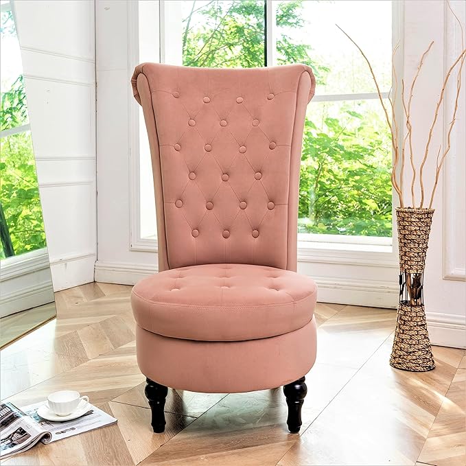 Container Furniture Direct Royal High-Back Velvet Accent Chair - Image 4