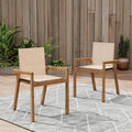 Merax Mesh Seating Solid Wood Dining Chairs Set of 2, French Country Style by Merax