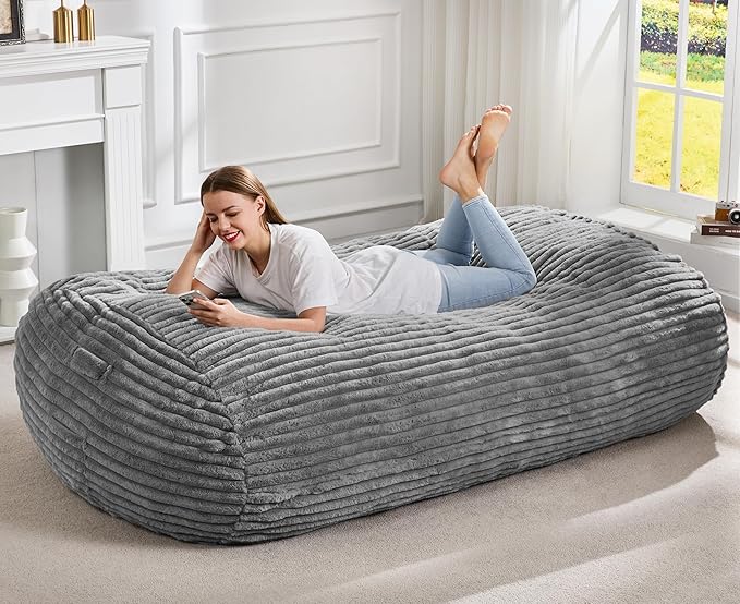 Hobestluk 6FT Bean Bag Chairs Adult Bean Bag - Image 3