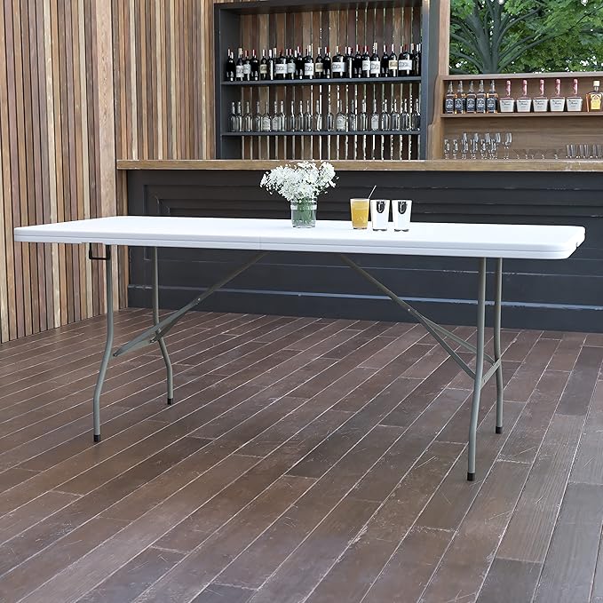 Flash Furniture Elon 6' Rectangular Plastic Folding Event Table - Image 2