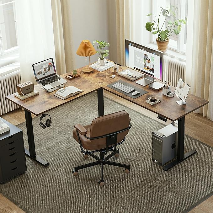 Agilestic L Shaped Standing Desk 63 x 55 inch Adjustable Height, Electric - Image 2