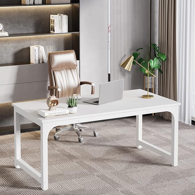 LITTLE TREE 63 Inch Large Executive Computer Office Desk - Image 5