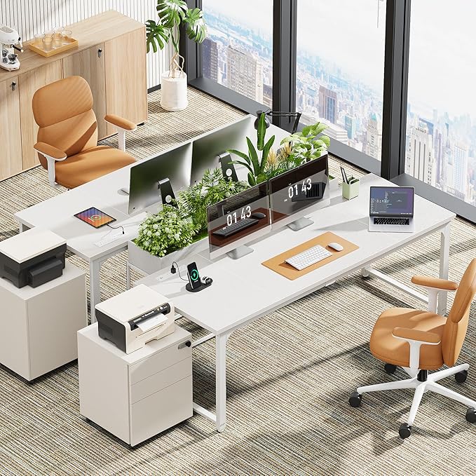 Huuger 63 x 24 inch Desk with Power Outlets & USB-C, Deeper & Thicker Desktop - Image 2