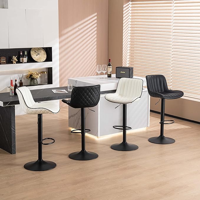 YOUNUOKE Bar Stools Set of 2, Adjustable Swivel Counter Height Chairs - Image 6