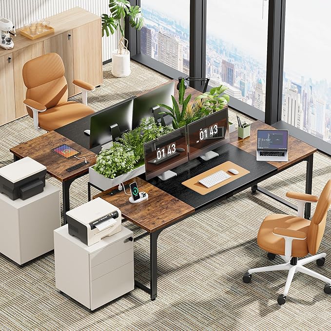 Huuger 63 x 24 inch Desk with Power Outlets & USB-C, Deeper & Thicker Desktop - Image 2