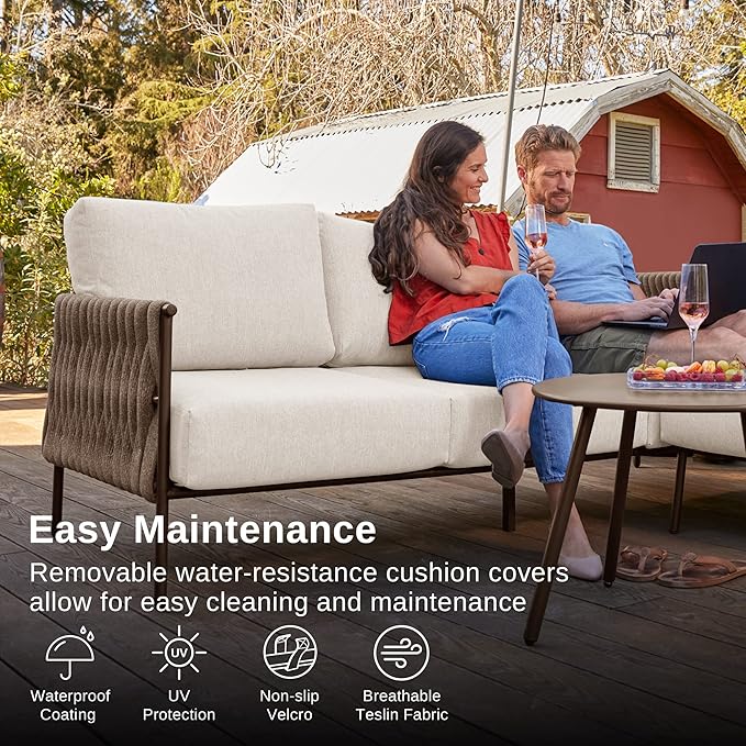 EAST OAK Life Chatter Patio Furniture Set, Outdoor Furniture Sectional Sofa Set - Image 3