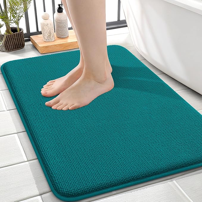 OLANLY Thick Memory Foam Bath Mat Rug 24x16, Extra Soft Absorbent Bathroom Rug by OLANLY