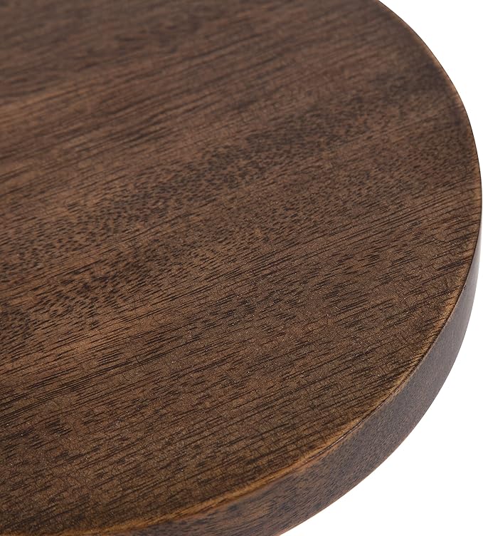 Kate and Laurel Wegner Traditional Wooden Round Drink Table, 8 x 23, Rich Brown - Image 7