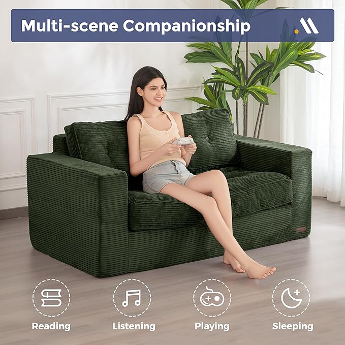 MAXYOYO Bean Bag Chair for Adults, Upholstered Floor Sofa - Image 5