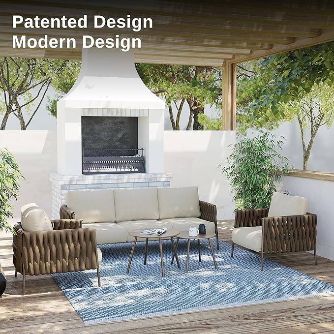 EAST OAK Life Chatter Patio Furniture Set 5 Pieces, Outdoor Furniture 5-Seat - Image 4