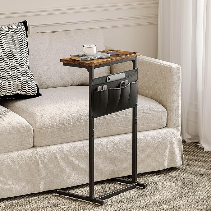 C Shaped End Table, Side Table for Sofa, Small TV Tray, Couch Table - Image 5