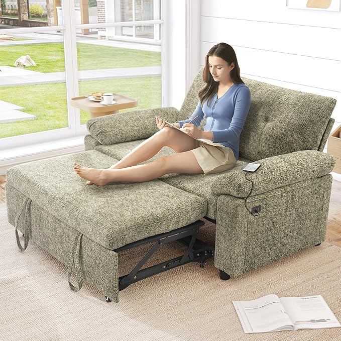 Vipbear 3-in-1 Convertible Sofa Bed, Pull Out Sleeper Sofa by VipbearLiving