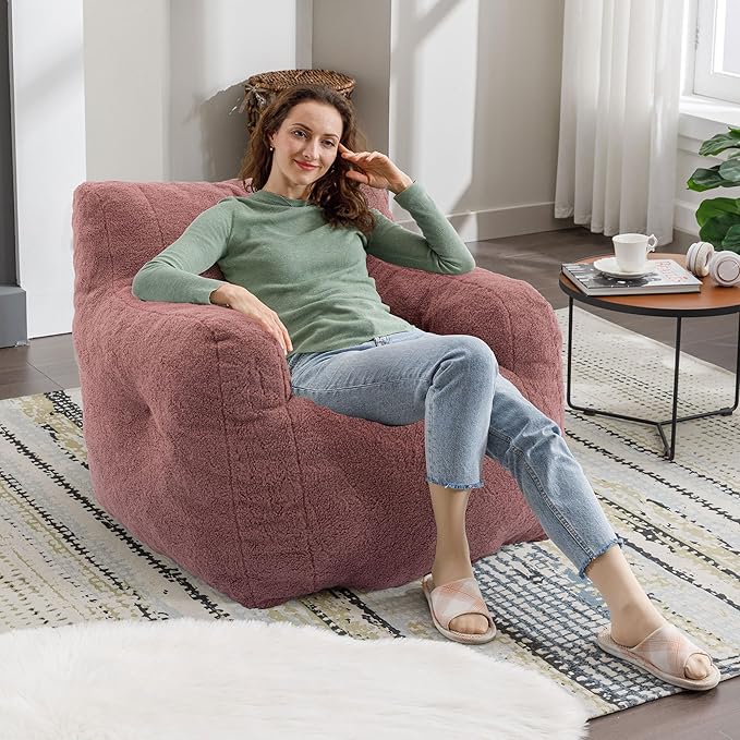 Recaceik Large Bean Bag Chairs, Tufted Soft Stuffed Bean Bag Chair - Image 9