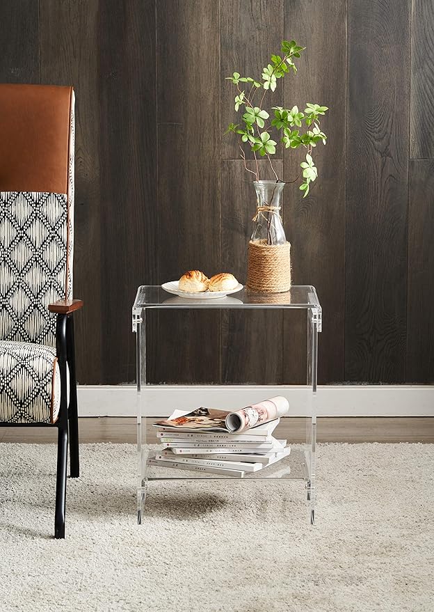 Clear Acrylic End Table，2-Tier，Nightstand - Image 2