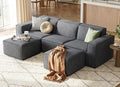LINSY HOME Modular Sectional Sofa, Corduroy Sectional Cloud Couches by LINSYHOME