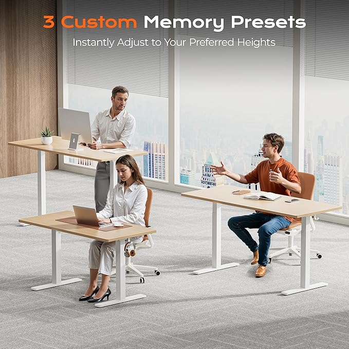 Huuger Dual Motor Electric Standing Desk Frame, Sit Stand up Desk Leg - Image 3