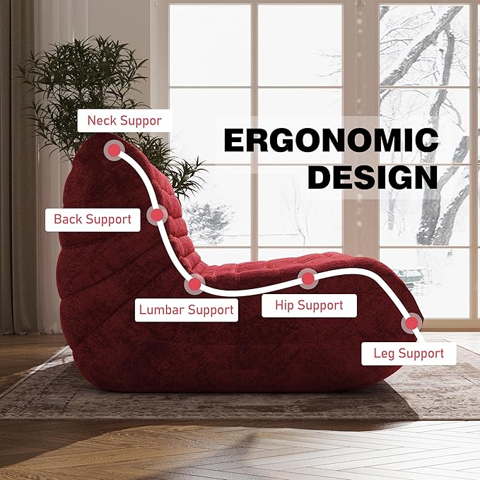 Bean Bag Chair, Loveseat Fireside Chair Bean Bag Sofa Large Bean Bag Chair - Image 5